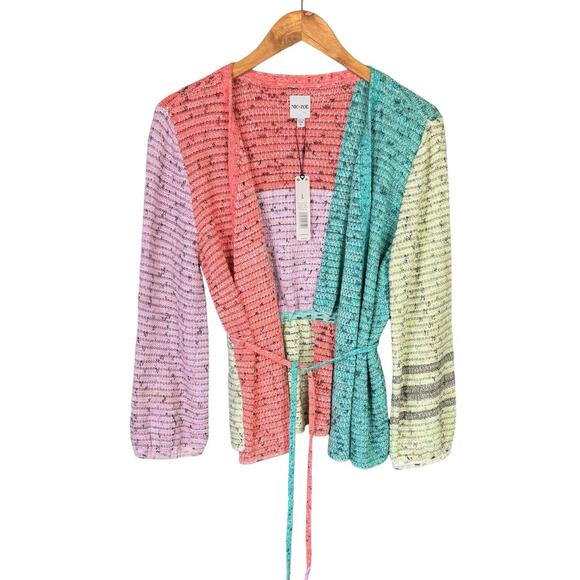 Nic + Zoe NWT Color Crush Wrap Around Tie Knit Cardigan Sweater - Picture 10 of 13